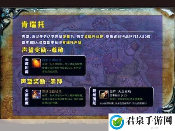 魔兽世界WLK头肩附魔声望全解析