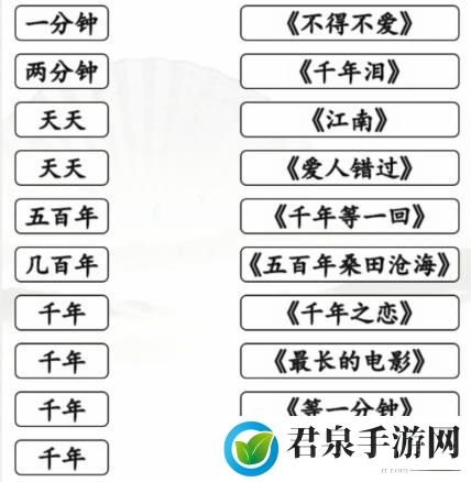 《汉字找茬王》时间的歌完成歌曲连线通关攻略