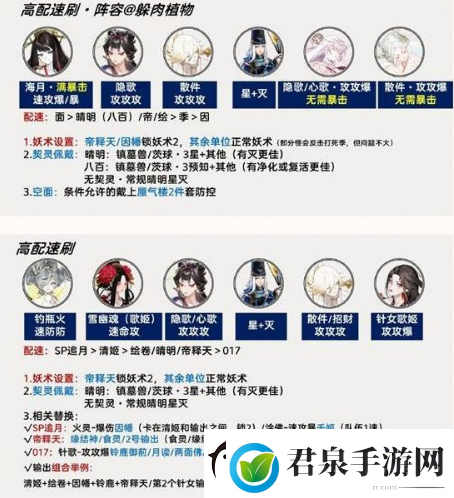 阴阳师百鬼逸闻阵容怎么搭配