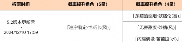 原神5.2下半卡池什么时间结束