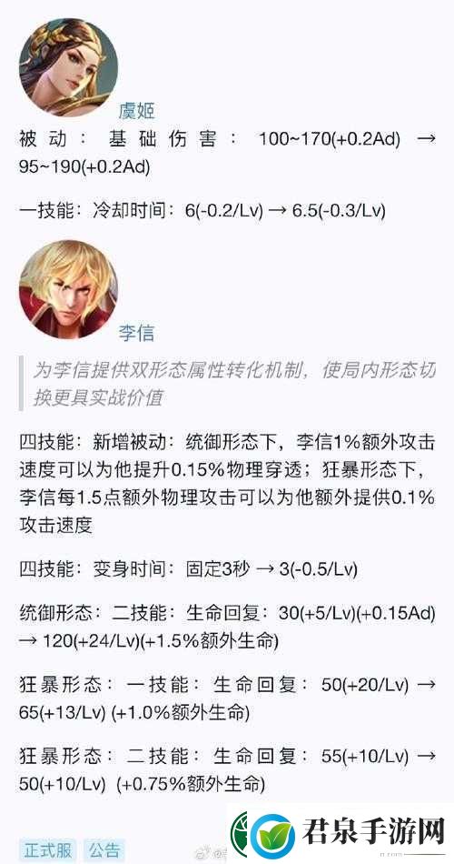 王者荣耀体验服11月20日更新详解新英雄李信削弱影响及深度解析